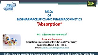 MCQs of Biopharmaceutics and Pharmacokinetics “Absorption” [upl. by Soane]