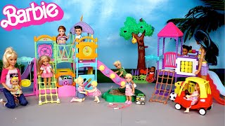 Barbie Family Toddler Dolls Playground Fun amp Night Routine [upl. by Flss]