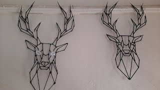 DIY Deer geometric wall art made with skewers sticks amp glue gun [upl. by Athalie]