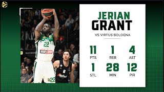 Virtus Bologna  Panathinaikos 7782  Euroleague R10 Jerian Grant 10 Points  15 PIR [upl. by Nibur487]