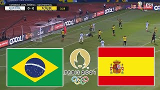 ESPAÑA vs BRASIL EN VIVO  SEMIFINAL FÚTBOL FEMENINO JUEGOS OLIMPICOS  PARÍS 2024 Gameplay pes21 [upl. by Eatnoled450]