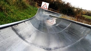 Cresta Run POV  Longest Toboggan Run In The UK  Chatham Ski Centre [upl. by Yreffeg]