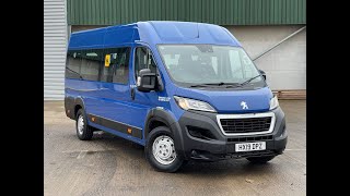 Peugeot Boxer 17 seat MinibusLITE with full width fixed ramp Available at wwwsrkcarscouk [upl. by Nylirret3]