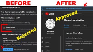 How to Appeal YouTube Monetization Rejected Reuse Video 2022 in English [upl. by Naujad]