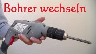 Bohrer bei Schlagbohrmaschine wechseln  Schlagbohrmaschine Bohrer einspannen [upl. by Oidiple]