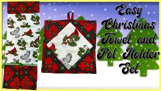 Christmas Pot Holder and Towel Set  The Sewing Room Channel [upl. by Iy]