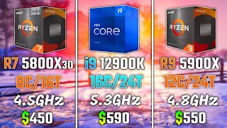 RYZEN 7 5800X3D vs i912900K vs RYZEN 9 5900X  Test in 5 Games  1440p [upl. by Gayn]