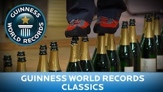 Guinness World Records Day 2013  Most Bottles Walked On [upl. by Hayyifas]