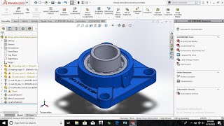 Solidworks Tutorial  Model a flange pillow block bearing [upl. by Shank262]