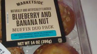 MARKETSIDE Fresh Blueberry amp Banana Nut Muffins From WalMart 😋 [upl. by Oriaj]