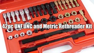 42pc UNFUNC and Metric Rethreader Kit threadrepair specialtytool [upl. by Nitas378]