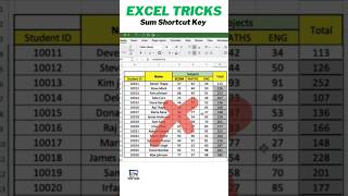 How to use Sum Function Shortcut key in Excel tricks  exceltech exceltips automation dataentry [upl. by Ennelram]