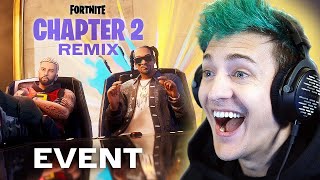 Ninja Reacts to Chapter 2 Remix Event [upl. by Peatroy]