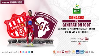 Suivez le match Sonacos vs Génération Foot 4ème journée Ligue 1 saison 20232024 [upl. by Odama]