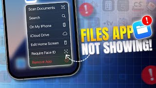 How to Fix Files App Not Showing on iPhone Home Screen  iPhone Files App Missing [upl. by Haff396]