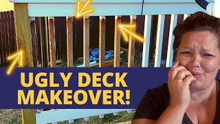 Painting Deck Railings Black and White  DIY Transformation [upl. by Gaspard]