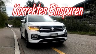 Korrektes Einspuren an der Autoprüfung [upl. by Eetak]