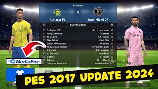 TERBARU  CARA INSTAL PES 2017 UPDATE 2024 DI LAPTOP ATAU PC  update pemain logo dan jersey [upl. by Kinnard129]