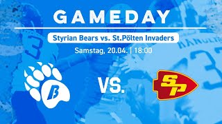 BearsTV AFL DIV I Football Live  GBG Graz Styrian Bears vs St Pölten Invaders 🏈 [upl. by Seyah]