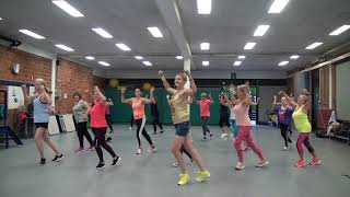 Zumba Gold  salsa  Manitos Arriba  DEMOglias  MM 82 [upl. by Maridel]