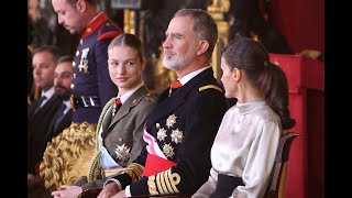 Los Reyes acompañados de la Princesa de Asturias presiden el acto solemne de la Pascua Militar [upl. by Eleira248]