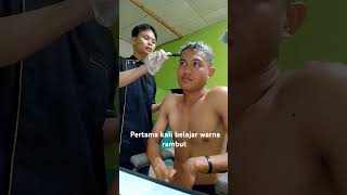 Belajar warna rambut cowok barbershop warnarambut [upl. by Freberg]