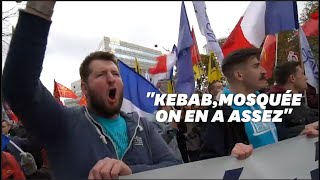 A la manif quotstop islamismequot on a surtout entendu des slogans antiimmigrés et antiislam [upl. by Aitak]