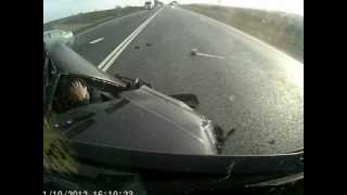 Lada Samara crash with truck [upl. by Epilihp]