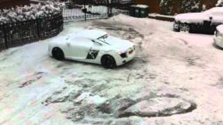 16 year old clearing his driveway of snow in an Audi R8 [upl. by Inajna]