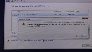 Windows cannot be installed to this diskthis computers hWindows Cant be installed on this Drive [upl. by Cerys97]