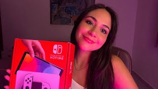 ASMR UNBOXING NINTENDO SWITCH OLED [upl. by Euqnom]