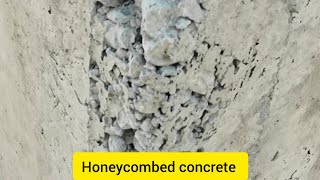 honeycombed concrete how honeycombing happens how to solve it Concrete reinforced column [upl. by Durst717]