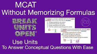 MCAT Without Memorizing Formulas Trick Use Units To Answer Tough Conceptual Questions [upl. by Enoch]