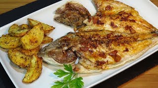 Receta Dorada a la espalda con patatas al horno fácil y deliciosa  Recetas de cocina paso a paso [upl. by Nnayd]