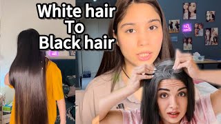 White hair  reverse grey hair  get back your black hair naturally [upl. by Aronson]