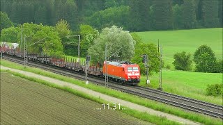 starker ZugVerkehr am 2852024 am BÜ Mauerkirchen Km 187 nahe Bad Endorf [upl. by Paolo]