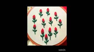 Very beautiful Rosebud embroidery design tutorials embroderydesigns embroiderydesign diy [upl. by Annaillil]