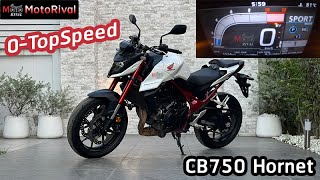 TopSpeed Honda CB750 Hornet amp Accerelation Test by MotoRival [upl. by Adnarom]