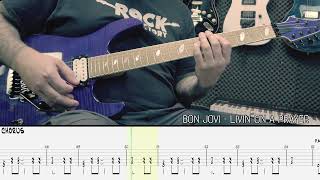 BON JOVI  Livin´on a prayer GUITAR COVER  TAB [upl. by Mckay]