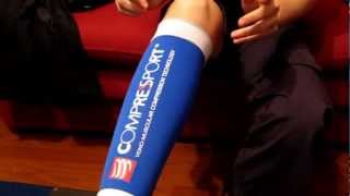 How to take on amp off correctly a CompresSport calf sleeve [upl. by Danika]