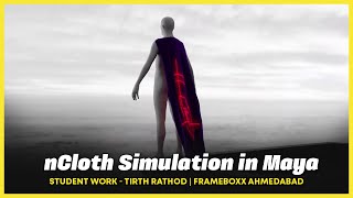 nCloth Simulation in Maya  Student Work Tirth Rathod  Frameboxx Ahmedabad [upl. by Anaile]