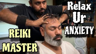 Anxiety Releif head massage by Indian Barber Reiki Master 💈Asmr relaxation for better sleep [upl. by Ainet]