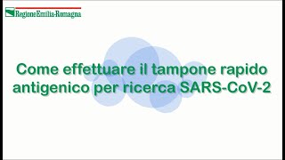 Come effettuare il tampone rapido antigenico per ricerca SARSCoV2 [upl. by Telrats]