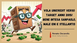 Vola UniCredit verso target anno 2015 Bene Intesa Sanpaolo male Eni e Stellantis [upl. by Clough]