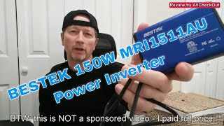 BESTEK 150W Power Inverter MRI1511AU DC 12V to 110V AC Converter 42A Dual USB Max Power Review [upl. by Akamahs703]