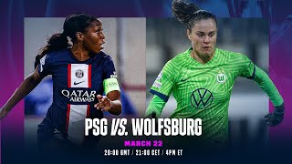 PSG vs Wolfsburg  UEFA Womens Champions League 202223 Quarterfinal First Leg Full Match [upl. by Linad]