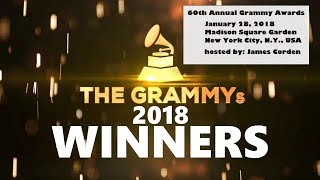 Grammys 2018  ALL WINNERS  The 60th Grammy Awards 2018  Jan 28th 2018  ChartExpress ReUpload [upl. by Ilario845]