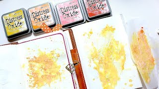 Distress Oxide Fossilized Amber Spiced Marmalade Worn Lipstick and Fired Brick  DEMO PART 12 [upl. by Dredi802]