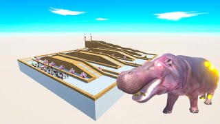 Escape From Fire Hippopotamus  Last Survivor  Animal Revolt Battle Simulator [upl. by Antsirhc]