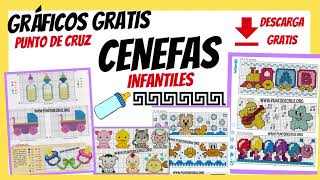 GRÁFICOS GRATIS DE CENEFAS PUNTO DE CRUZ Sencillas para bebés para toallas manteles [upl. by Hailey]